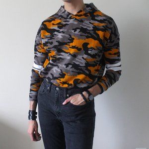 Stella Viva marigold camo crop hoodie